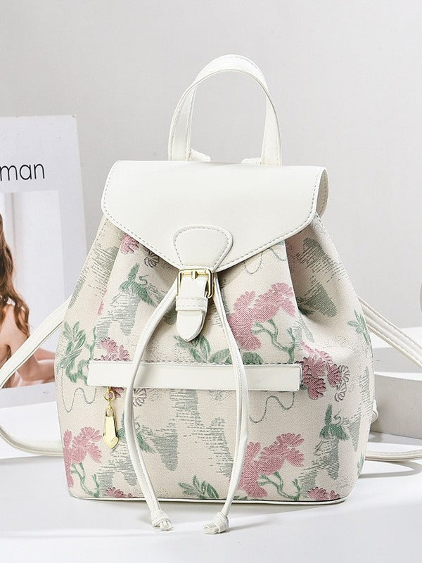 Simplified backpack 2025 new large capacity printed backpack, stylish and lightweight women's bag, popular travel bag