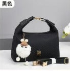 Foreign Trade Women's Bag 2025 Explosive Canvas Texture Single Shoulder Trendy Fashion Diagonal Pillow Bag Cartoon Accessories Small Square Bag