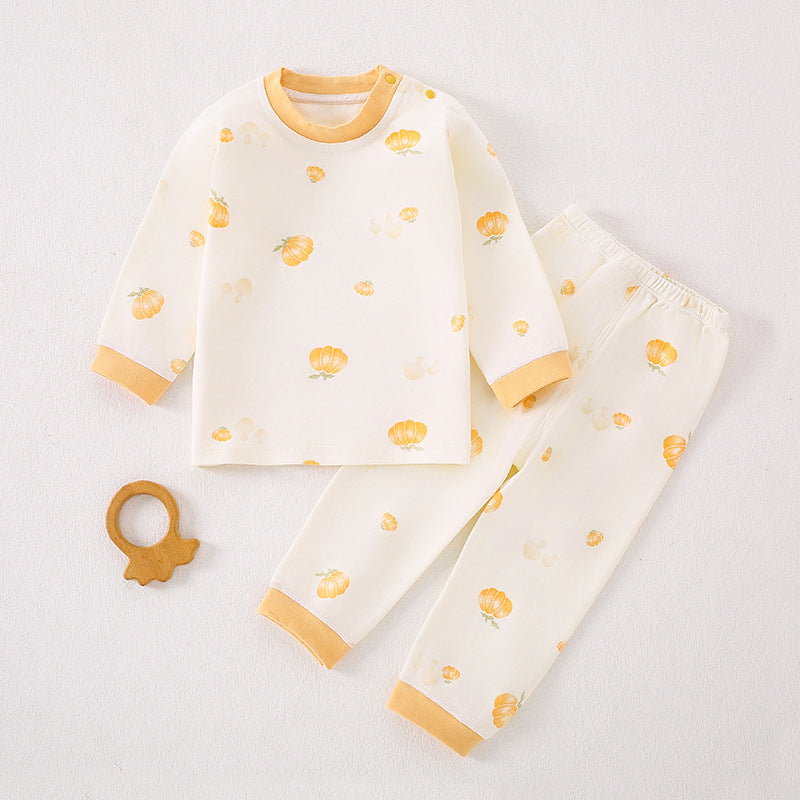 Children's autumn clothes, autumn pants, pure cotton A-class spring and autumn baby split clothes, baby pajamas, home clothes, underwear set