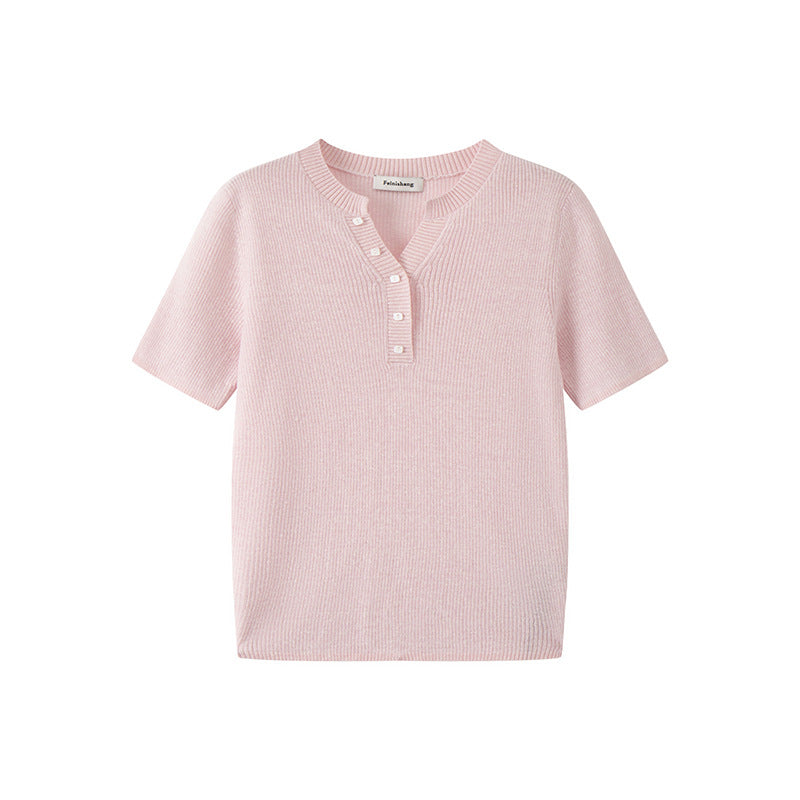 Stylish knitted sweater with fringes, sleeveless, French fashion round neckline