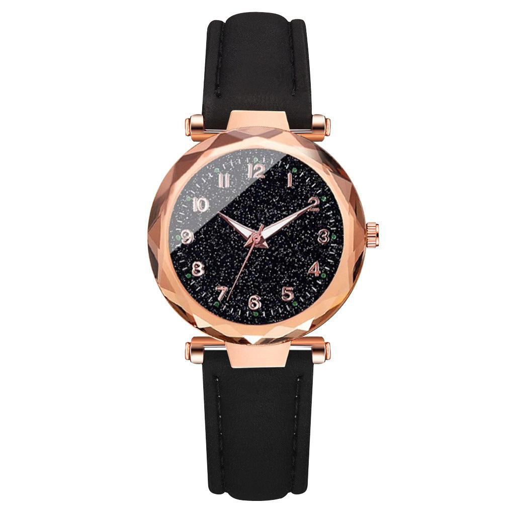 Korean version new fashionable foreign trade trend women's casual watch simple belt watch quartz watch bracelet set