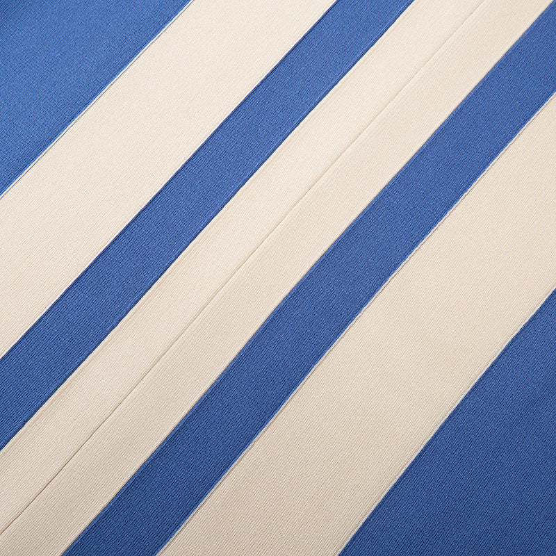 High-quality, elegant dress with a round neckline, sleeveless, in color blocks, and mid-length