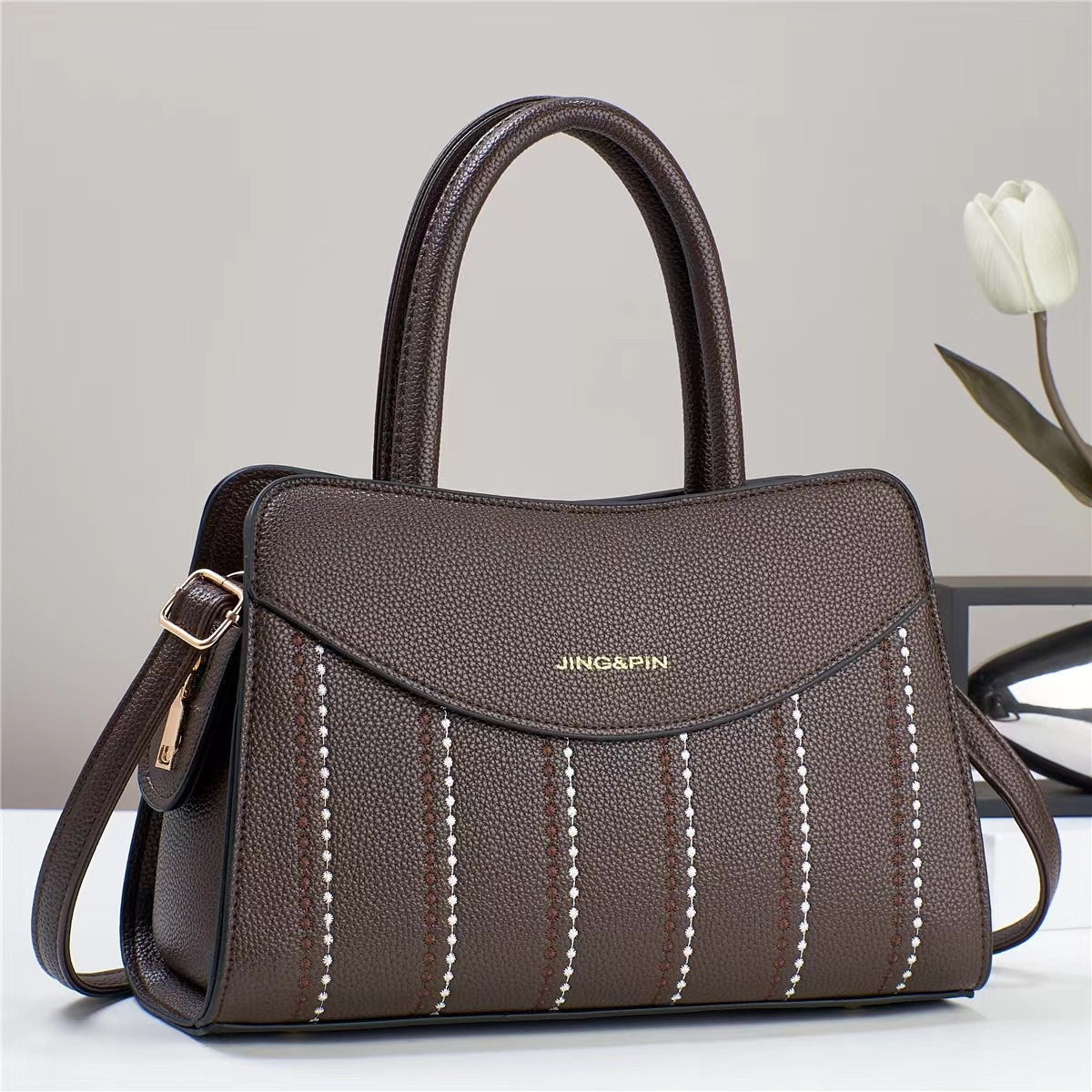 Foreign Trade Women's Bag 2024 New Style Embroidered Thread Style Shoulder Bag Fashion Mom Bag Retro Cross Shoulder Handbag