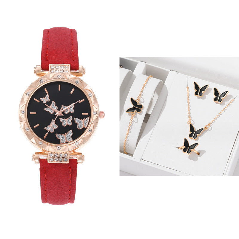 New ladies' watch fashionable personality simple wrist watch butterfly dial digital belt wrist
