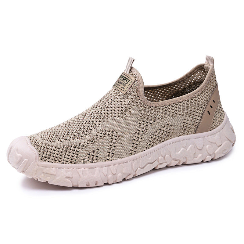 Men's casual single shoes autumn new item breathable and odorless foot mesh shoes for hair replacement, one foot lazy shoes versatile men's shoes