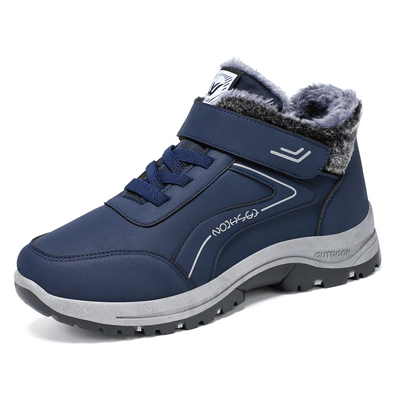 Snow boots men's autumn and winter new cotton boots with thick velvet for outdoor couples, short boots for casual walking, warm cotton shoes