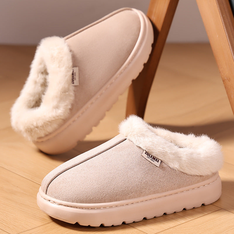 New autumn and winter cotton boots with added velvet and thick cotton shoes, fashionable and comfortable for wearing outside, women's short boots, one foot casual shoes