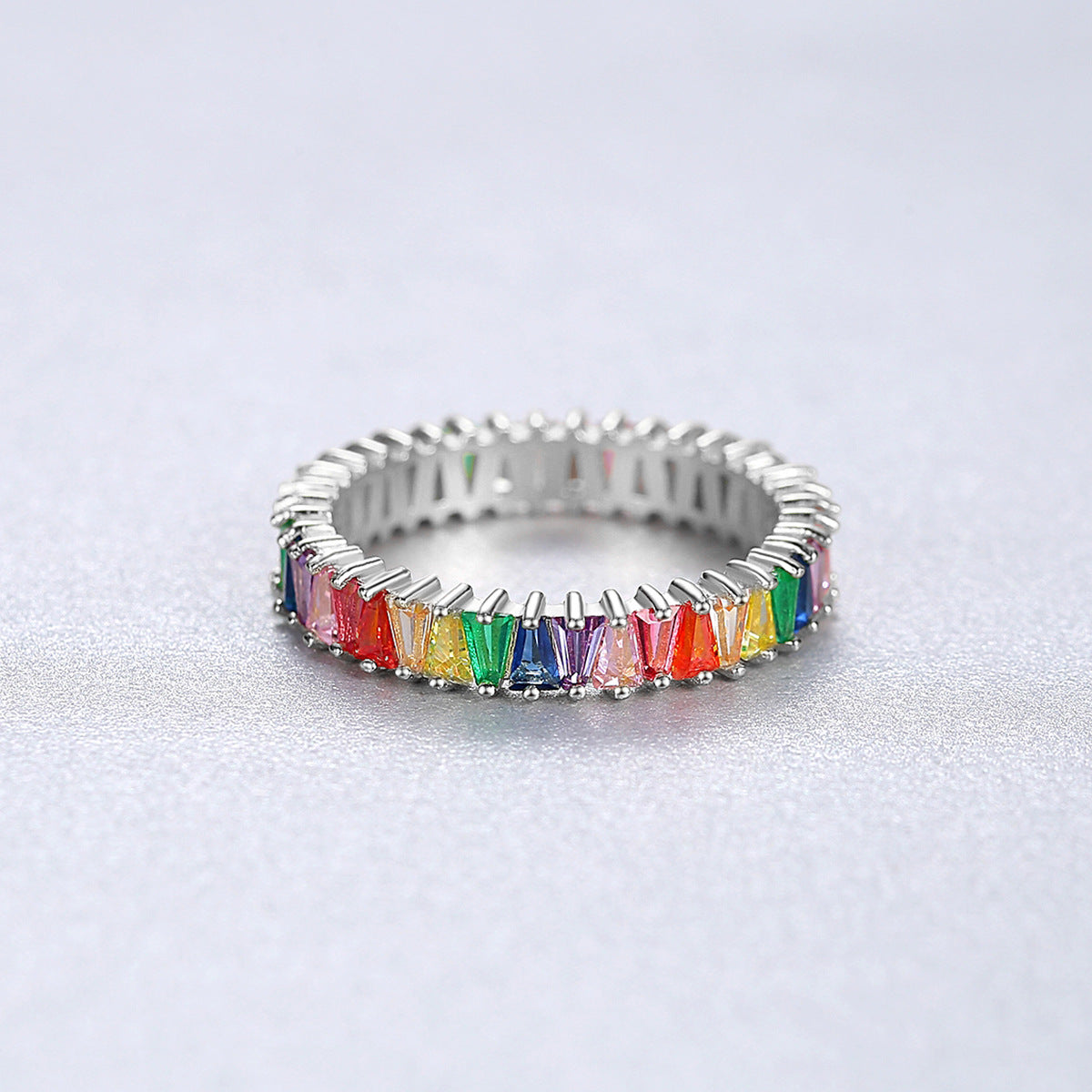 Vintage Rainbow Sterling Silver Ring