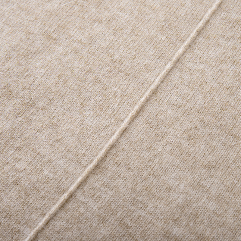 Elegant long-sleeved warm knit blouse with layered collar, 100% high-quality cashmere