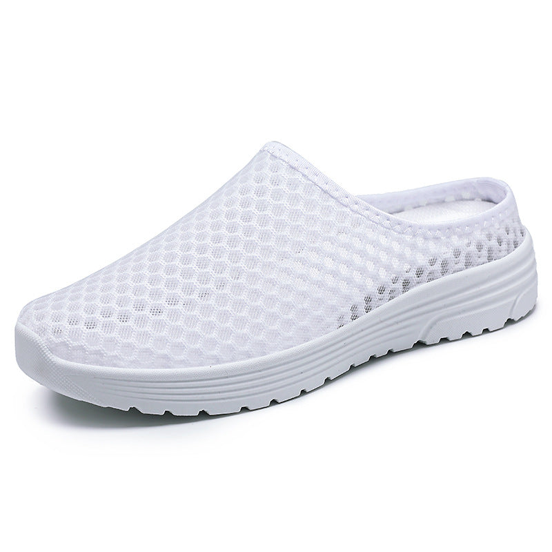 Shoes, women's summer slippers, cross-border plus size breathable mesh shoes, soft soles, one foot casual shoes, factory stock, straight hair