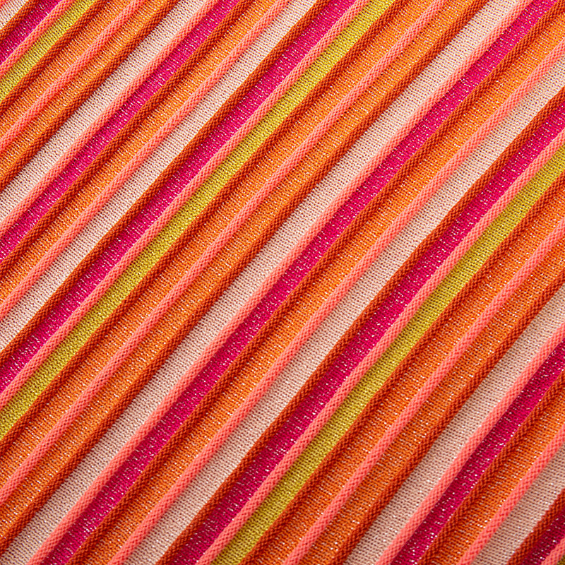 Elegant, fitted, sleeveless, mid-length, striped dress made from high-quality knit fabric