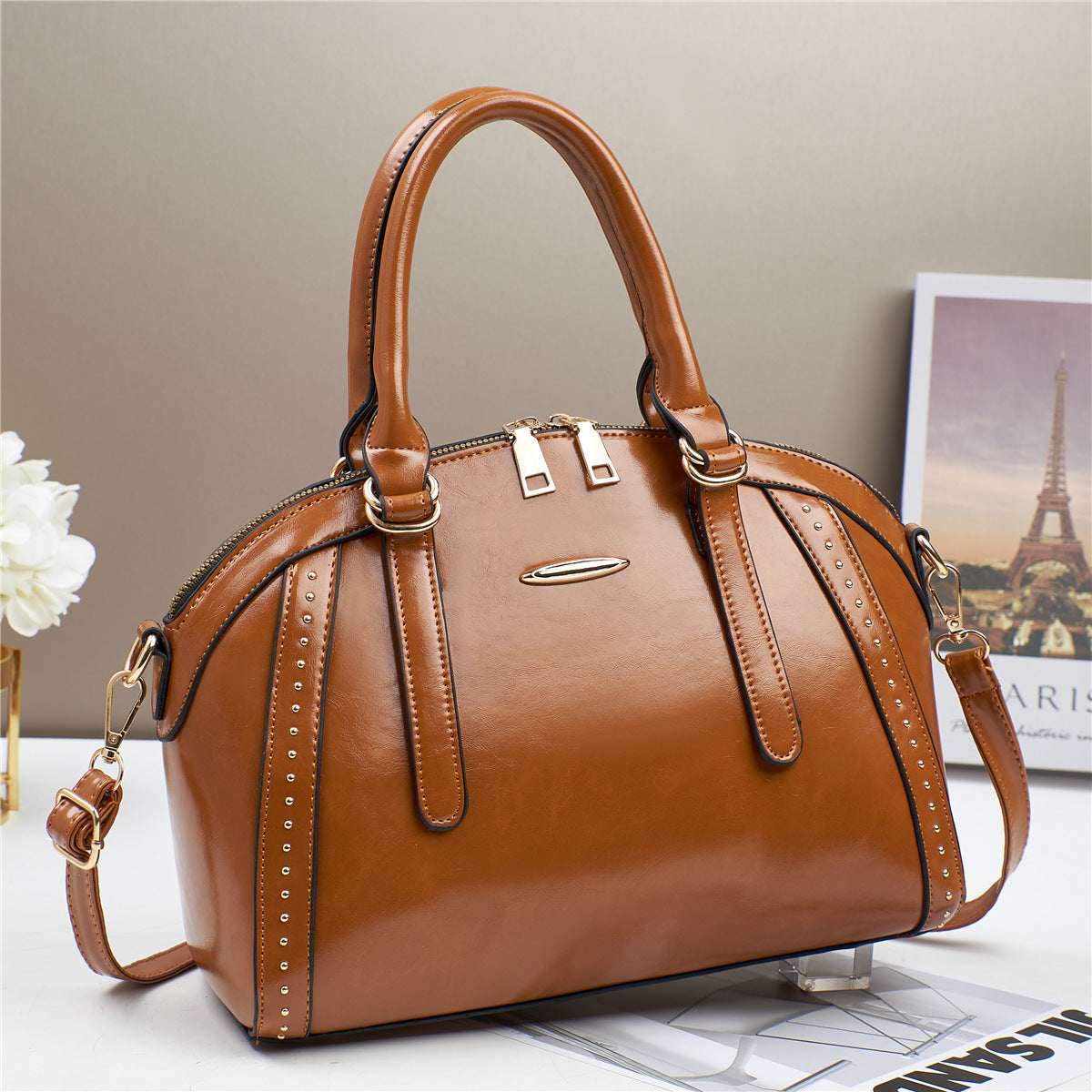 Women's 2025 Winter New Mom's Bag European and American Retro Trend Single Shoulder Diagonal Span Large Capacity Handheld Big Bag