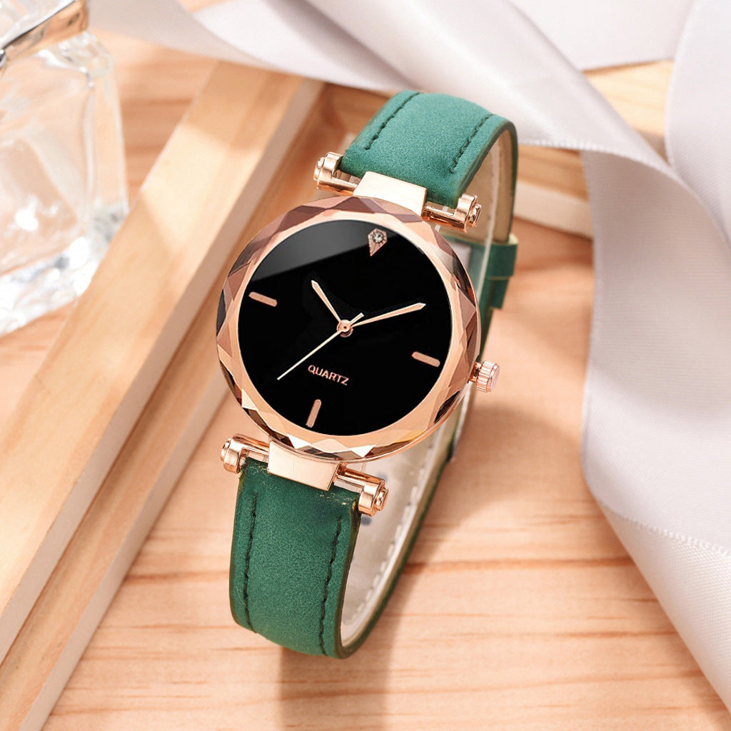 Korean version new fashionable foreign trade trend women's casual watch simple belt watch quartz watch bracelet set