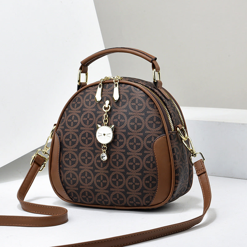 This year's popular Western style large capacity small round bag 2025 new niche style single shoulder diagonal cross bag Korean version trendy bag