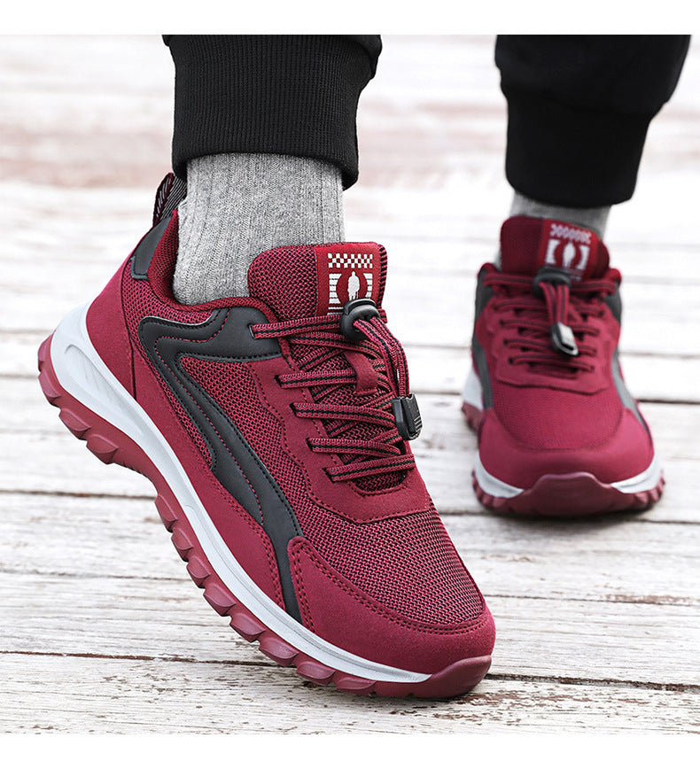 Women's breathable outdoor elderly shoes, autumn hiking and leisure sports shoes, comfortable inner lace up couple style