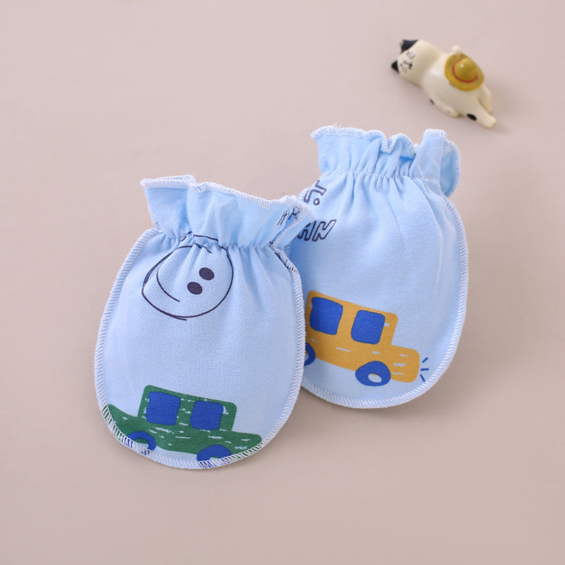 Baby scratch resistant gloves made of pure cotton and bite resistant gloves for newborns, baby gloves for 0-3 months, hand protection