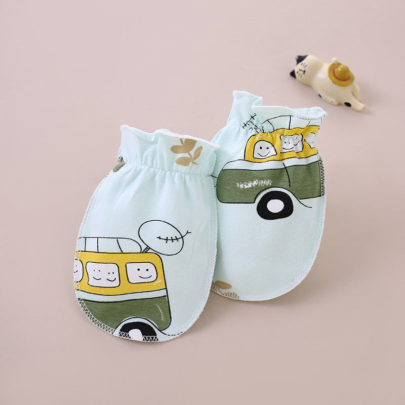 Baby scratch resistant gloves made of pure cotton and bite resistant gloves for newborns, baby gloves for 0-3 months, hand protection