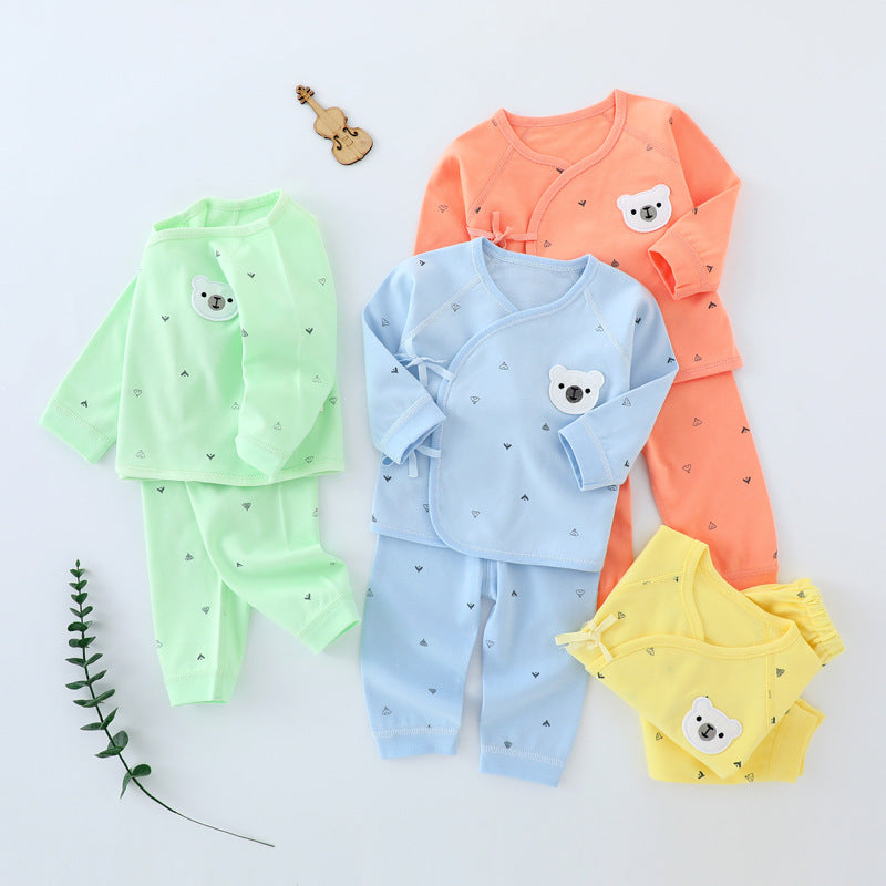 Baby clothes, spring and autumn clothes, newborn 0-3 months, pure cotton boneless monk clothes, pajamas, baby underwear set, baby