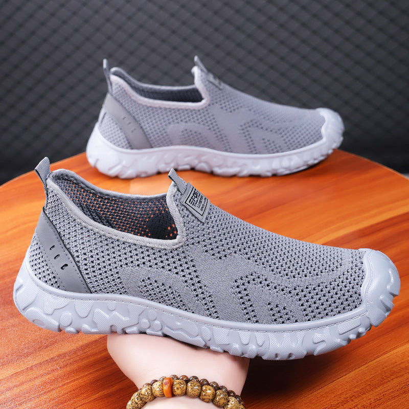 Men's casual single shoes autumn new item breathable and odorless foot mesh shoes for hair replacement, one foot lazy shoes versatile men's shoes