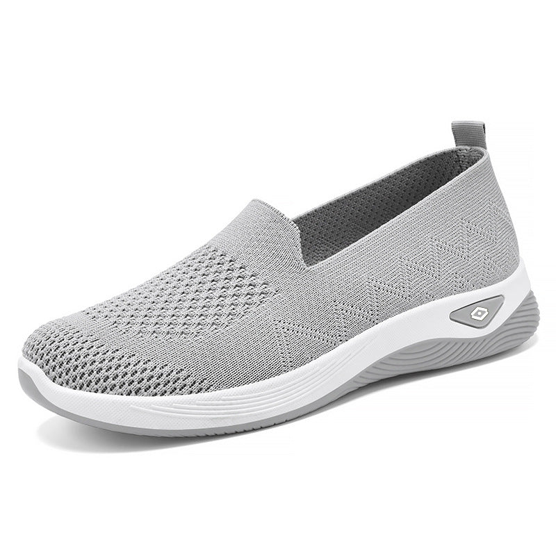 Shoes for women, middle-aged and elderly, breathable and comfortable in autumn, single shoe manufacturer direct sales, soft sole, casual one foot kick, mesh surface, mother's shoes