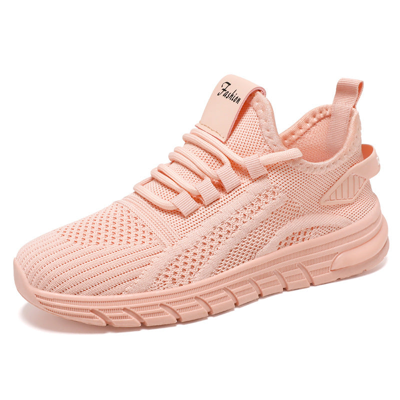 Shoes for women in autumn, fashionable and versatile, wholesale of running women's shoes, air cushion shoes, shallow mouth fly woven sports single shoes