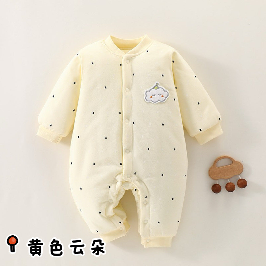 Winter baby cotton jumpsuit, Class A pure cotton, newborn baby clothes, thick cotton clothes, climbing clothes, baby children's clothing