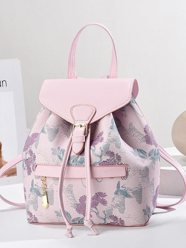 Simplified backpack 2025 new large capacity printed backpack, stylish and lightweight women's bag, popular travel bag