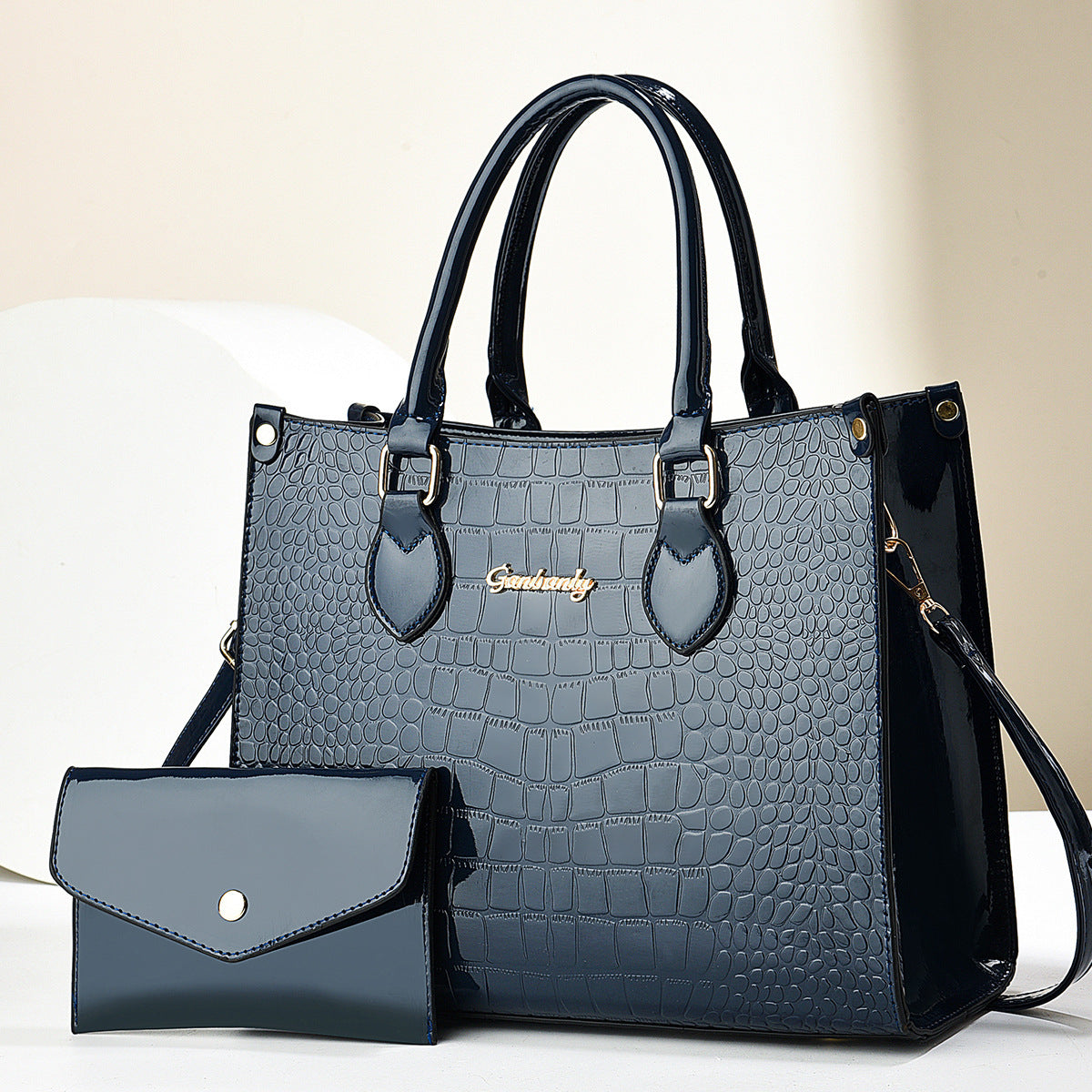 Send Mom Mother's Day Gift 2025 New Light Luxury Large Capacity Bright Leather Crocodile Pattern Single Shoulder Mother and Child Bag Foreign Trade Bag