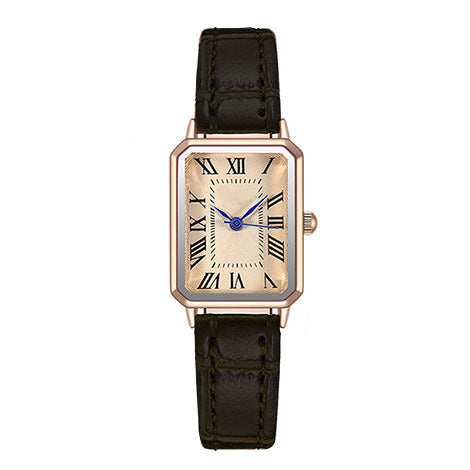 Foreign trade watches for women, simple and fashionable temperament, suitable for middle and high school students, Instagram niche design, retro and artistic square watch