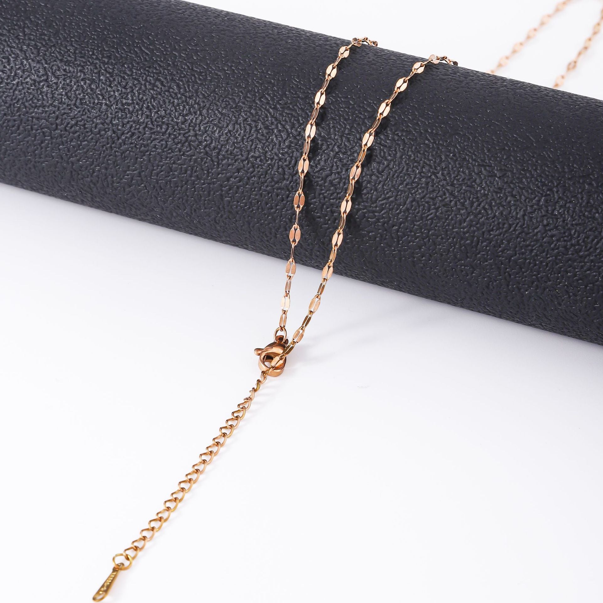 Stainless steel lip chain, snowflake chain, collarbone chain, floral chain, and long tail chain, women's titanium steel lip necklace