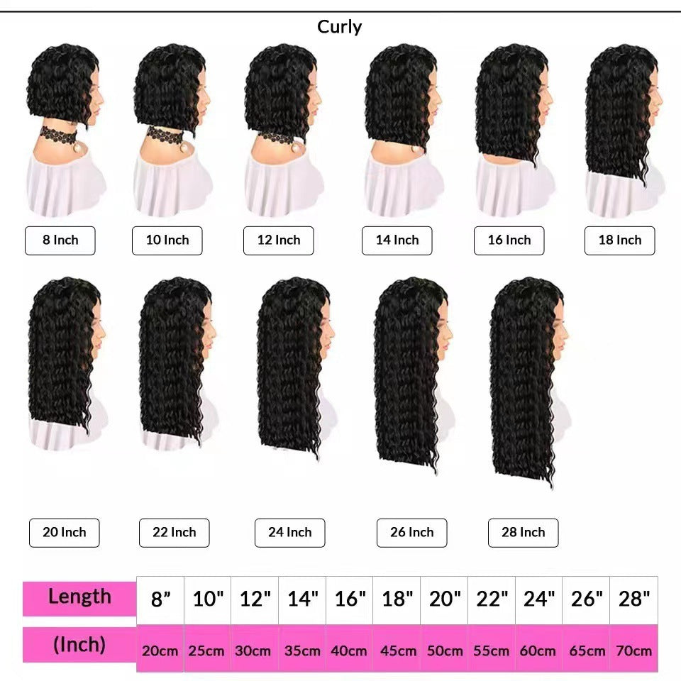 Front lace small roll wig set African women Black long roll lace wig factory in stock One piece hair replacement
