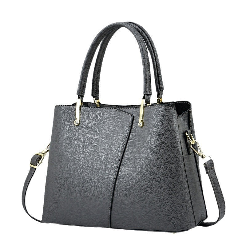 Women's Handbag 2025 New Large Capacity Simple Women's Bag Soft Leather Solid Color Western Style Shoulder Bag One Piece Hair Replacement