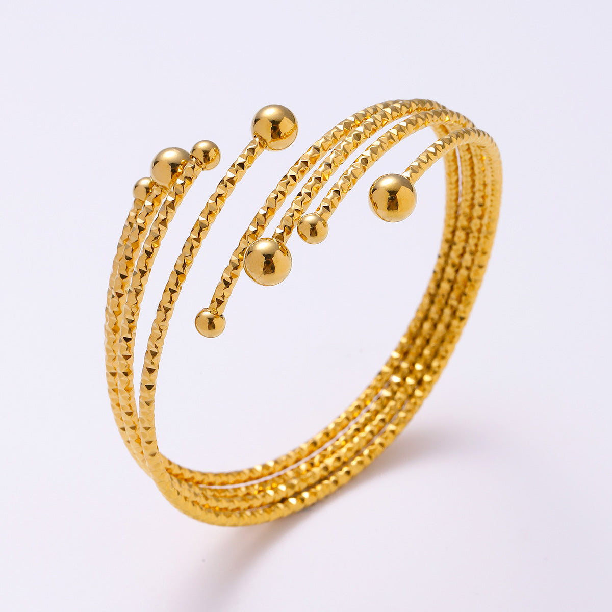 Cross border women's stainless steel bracelet ring set versatile and high-end ring vacuum plated 18K gold titanium steel bracelet