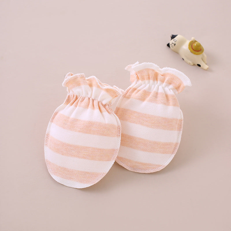 Baby scratch resistant gloves made of pure cotton and bite resistant gloves for newborns, baby gloves for 0-3 months, hand protection