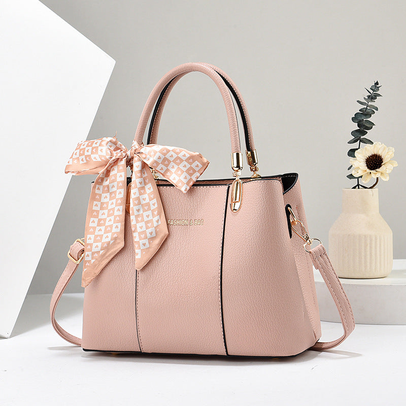 Simple women's bag 2025 new trend fashion scarf accessories mother bag soft leather solid color western-style single shoulder diagonal cross bag