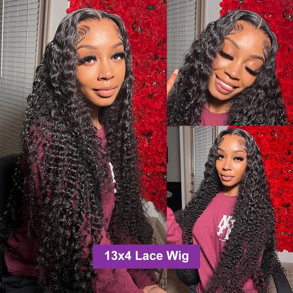 Front lace small roll wig set African women Black long roll lace wig factory in stock One piece hair replacement