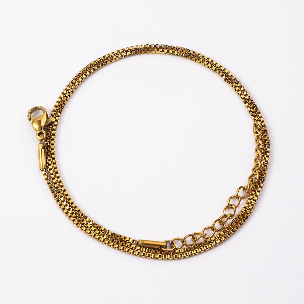 Titanium steel box chain necklace, bare chain, square chain, single chain decoration, popular in Europe and America, personalized hip-hop style, factory direct sales