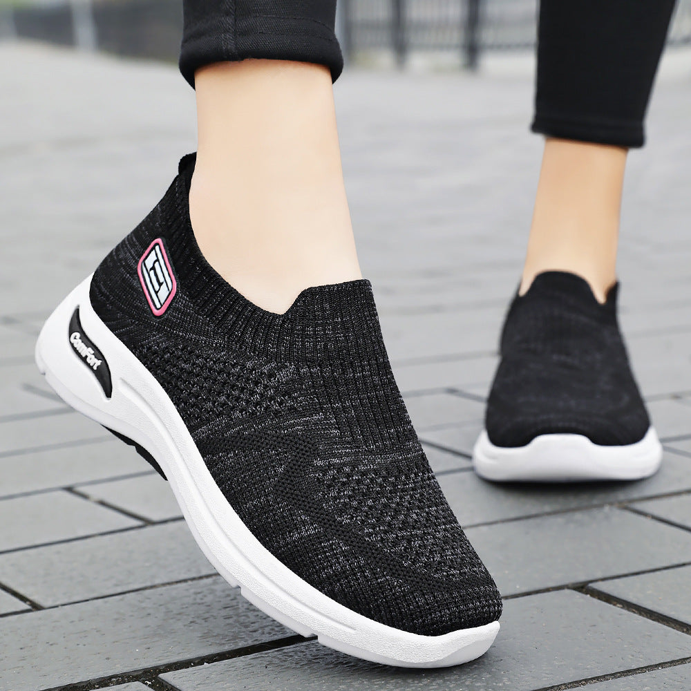 Women's 2025 Autumn New Single Shoes, Soft soled Lazy Shoes, Cross border Wholesale, Casual Breathable, Mom's Shoes