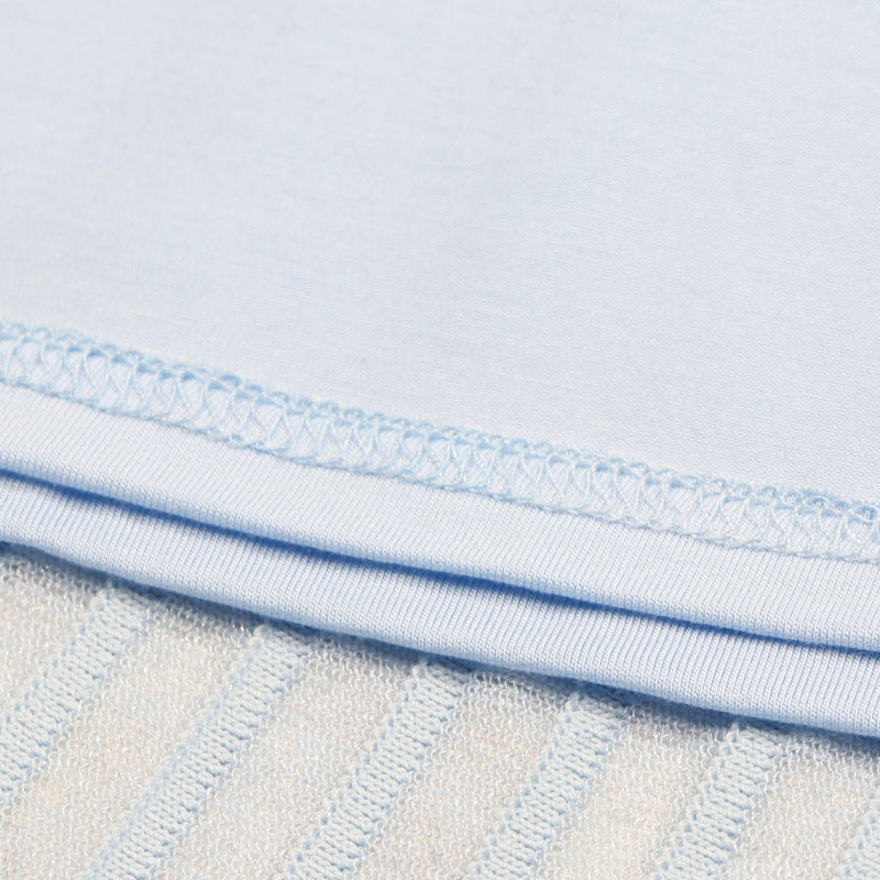 Elegant knit dress with square neckline, short sleeves, A-line cut, and mid-length, high quality