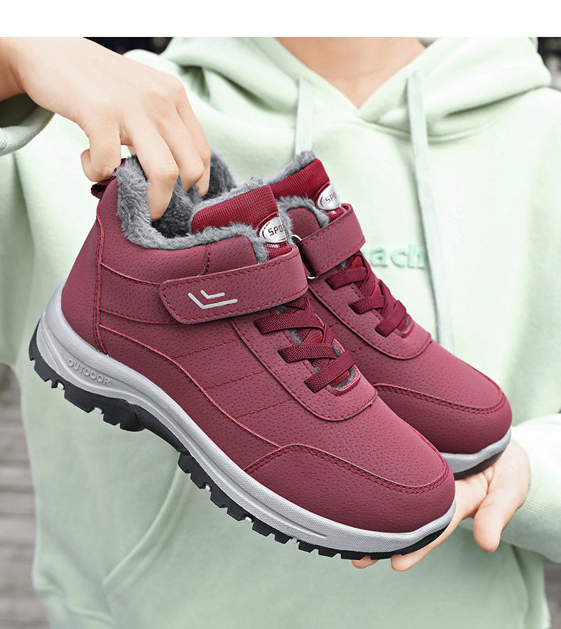 Shoes, cotton shoes, 2025 autumn/winter casual cotton boots, cross-border dropshipping, new style with plush and thick Velcro, elderly sports shoes