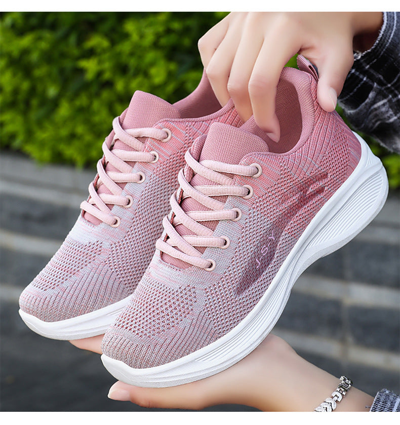 Women's Autumn New Cross border Wholesale Casual Soft soled Sports Shoes Breathable Single Shoes Mesh Shoes Thick soled Running Shoes