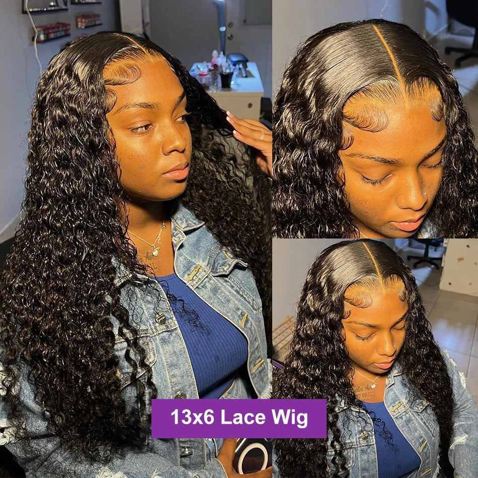 Front lace small roll wig set African women Black long roll lace wig factory in stock One piece hair replacement