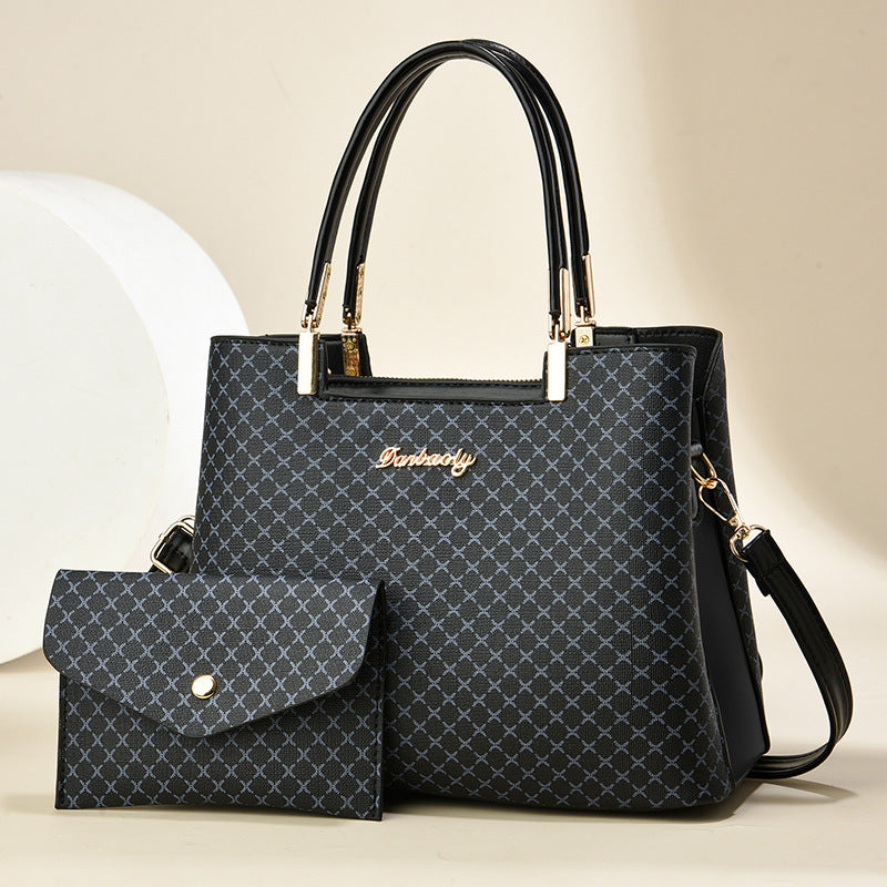 2025 popular printed tote mother bag for women, casual and practical, large capacity, middle-aged women, one shoulder hand-held bag