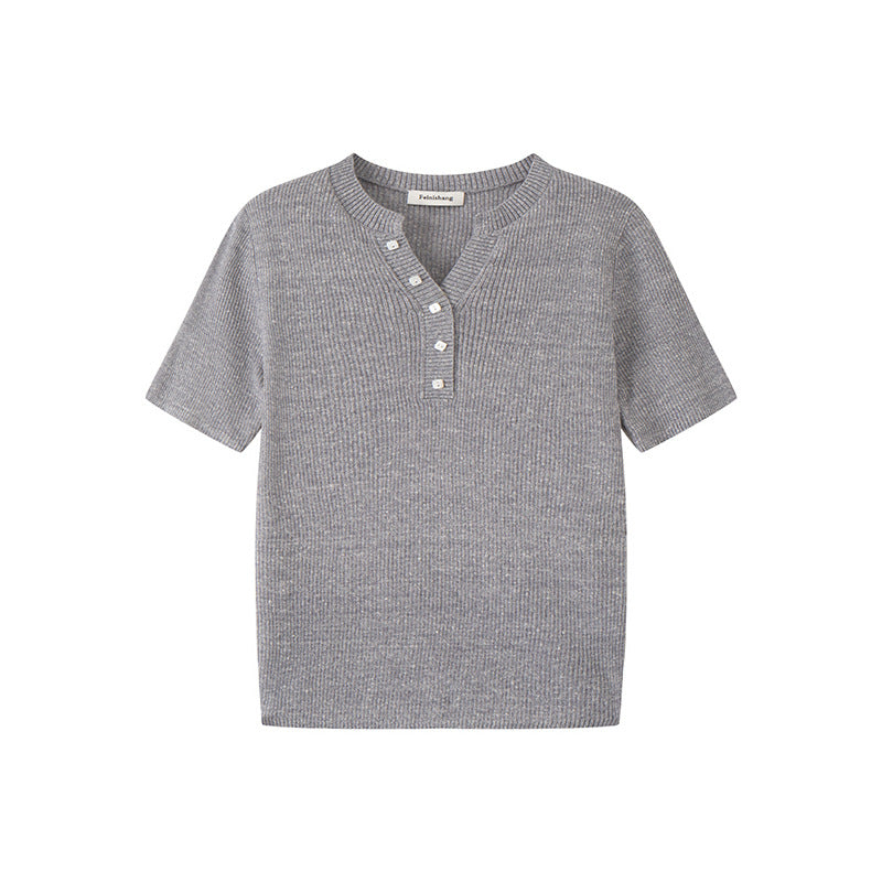 Stylish knitted sweater with fringes, sleeveless, French fashion round neckline