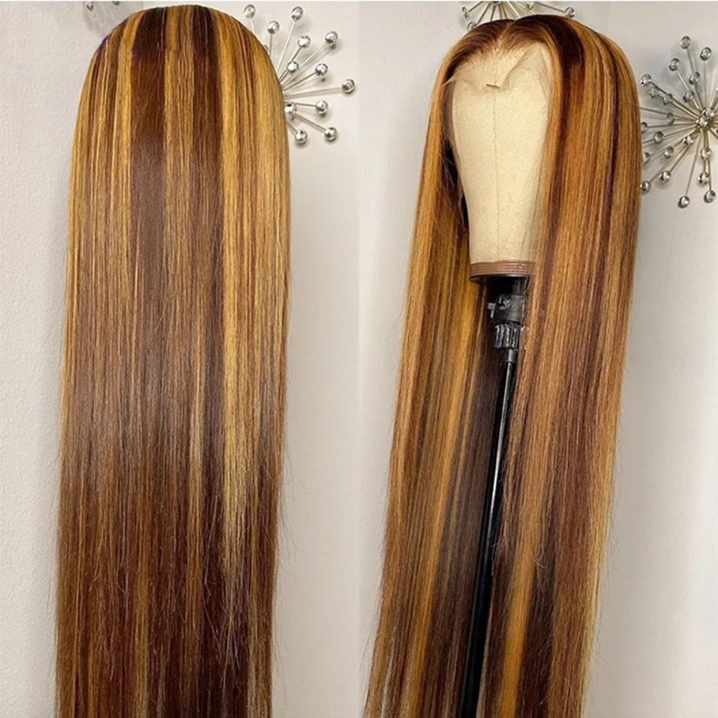 Wig Cross border synthetic long straight hair from Europe and America, lace dyed straight hair, new long curly hair, multi-color dyed wig