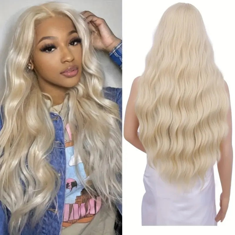 Amazon Cross border European and American Fashion Front Lace Water Ripple Curly Hair Cover African Hot Selling Front Lace Wig