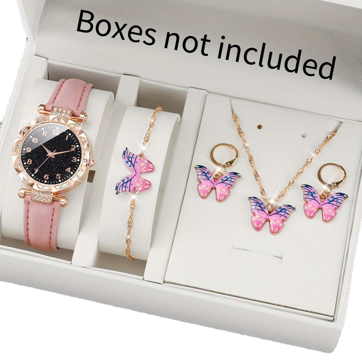 Live streaming new women's Korean version high-end quartz watch simple classic imitation leather strap watch set for women