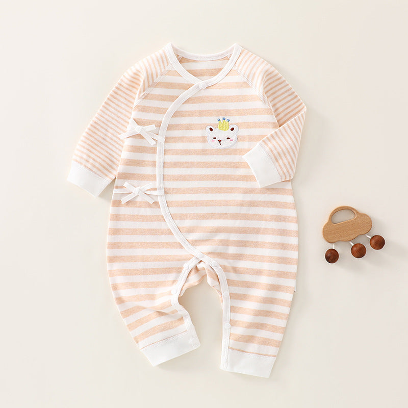 Newborn clothes, baby jumpsuit, spring and autumn A-class pure cotton baby butterfly clothes, monk clothes, Anyang baby clothes
