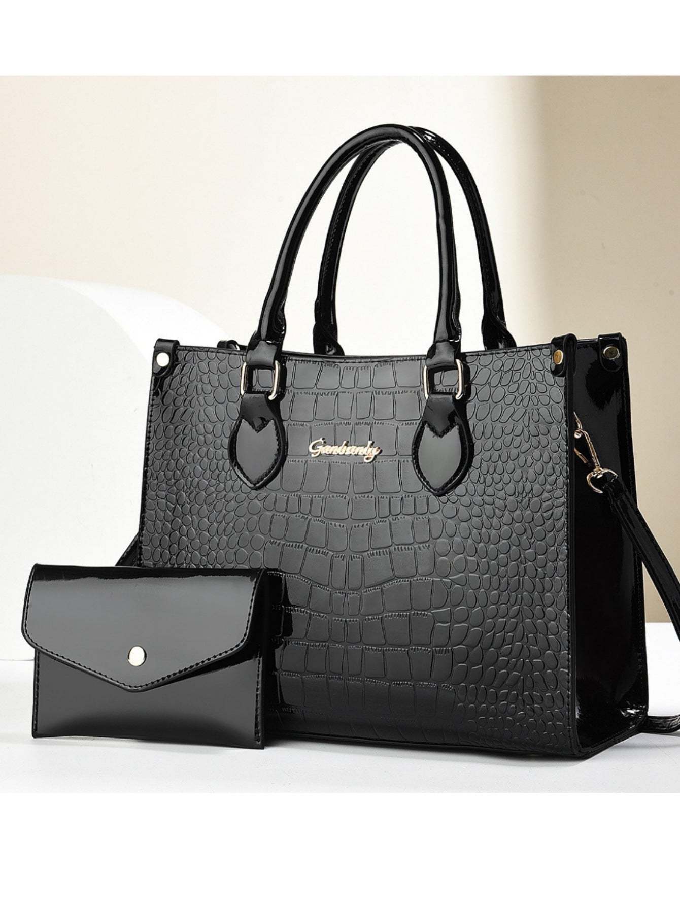 Send Mom Mother's Day Gift 2025 New Light Luxury Large Capacity Bright Leather Crocodile Pattern Single Shoulder Mother and Child Bag Foreign Trade Bag