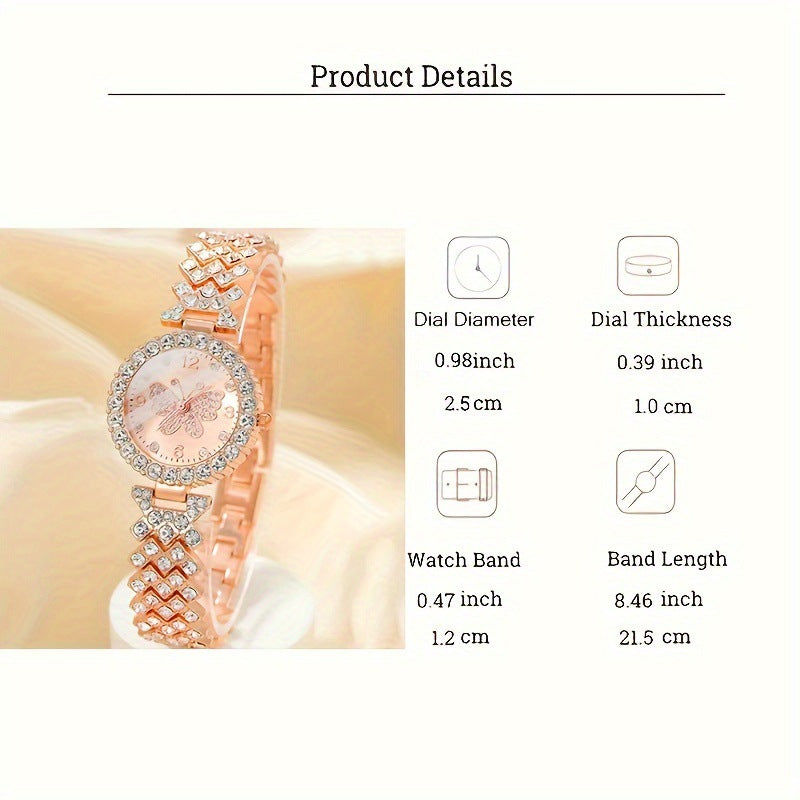 Foreign trade fashion Roman pattern diamond inlaid women's watch quartz watch bracelet women's watch manufacturer in stock dial